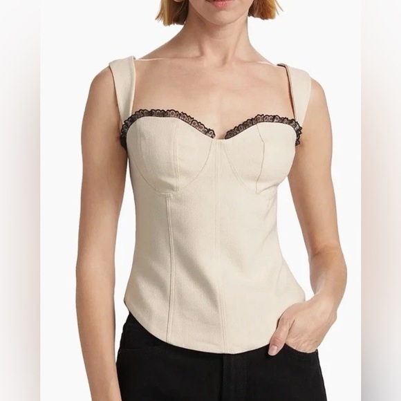 Reformation Tops - Reformation Alisa Sleeveless Sweetheart Bustier Corset Top Cream ivory Size 10